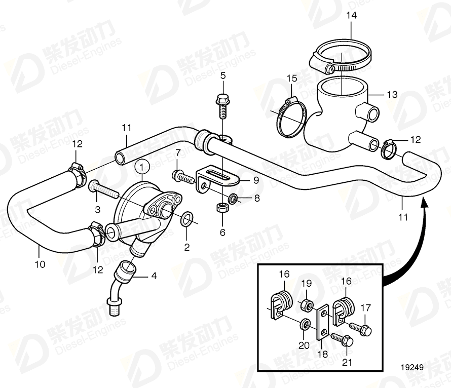 VOLVO Breather pipe 20506111 Drawing